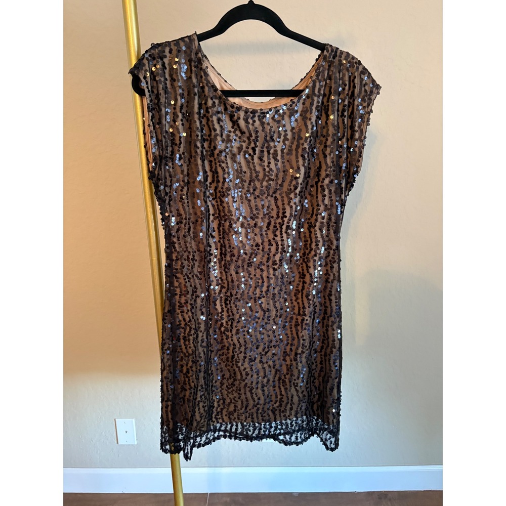Laundry by Design Black Sequin Mini Dress Sleeveless Cocktail M Glam Holiday